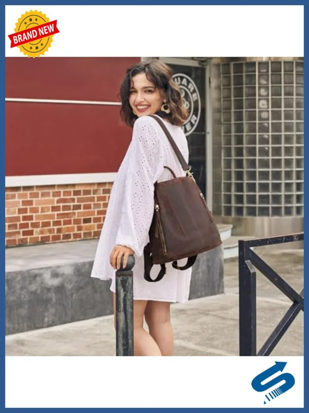 Genuine Leather Anti-Theft Backpack Purse for Work Travel